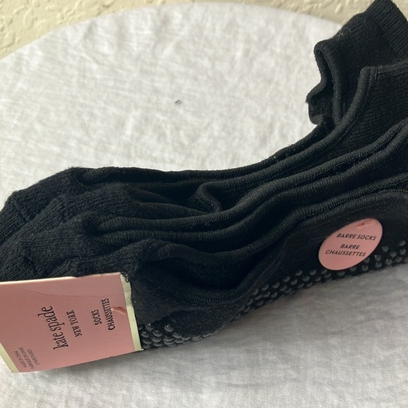 Kate Spade: 2 pair Black Barre Socks- grip bottom- open on top- one size - Picture 16 of 16